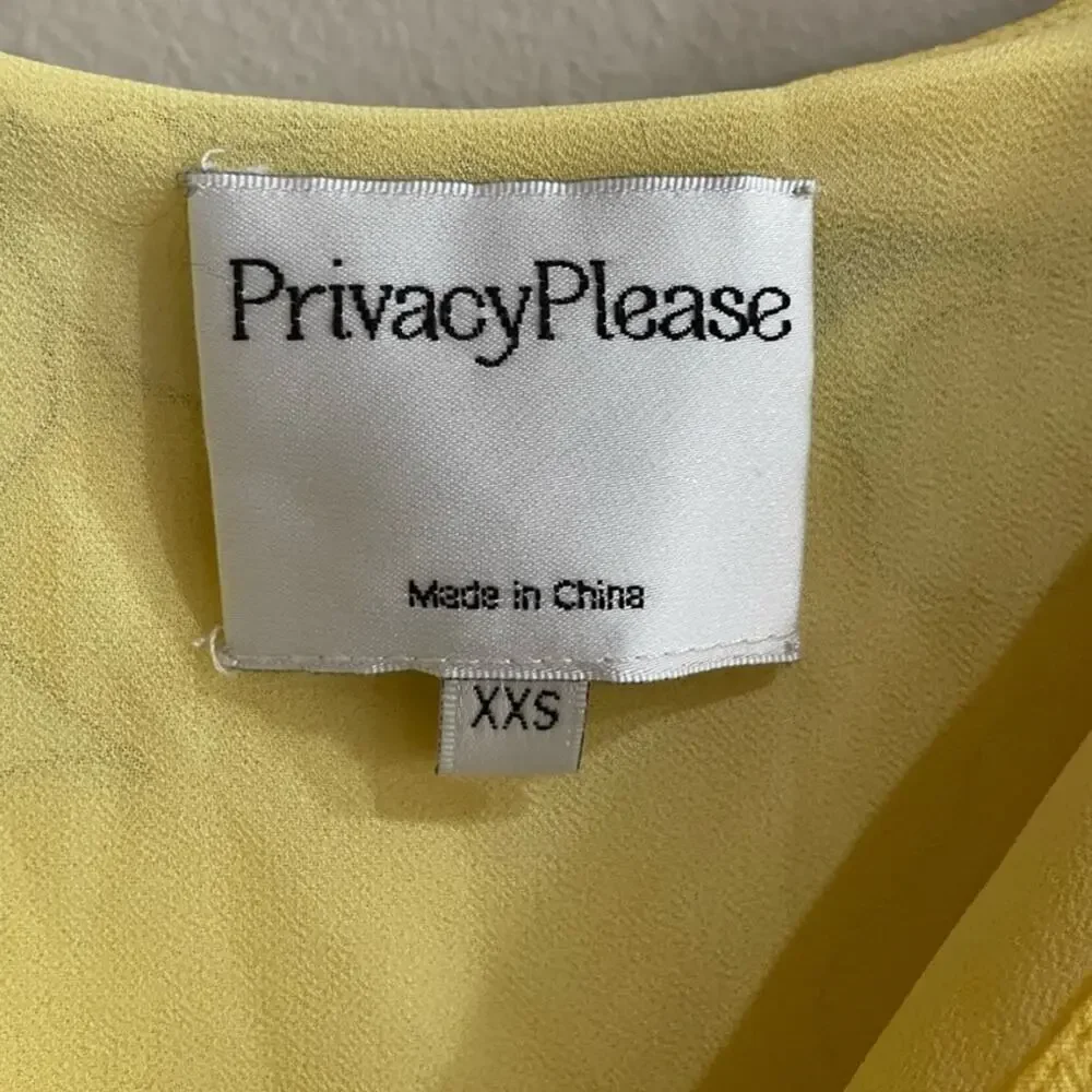 Revolve Privacy Please Yellow Floral Wrap Midi Dress - Picture 3 of 7